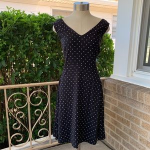 Torrid Black Midi Dress with White Dots